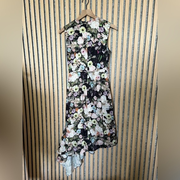 Adam Lippes Black and White Asymmetrical floral Dress - 2 - Picture 8 of 9